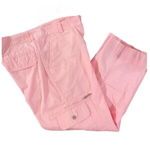 Chaps Pastel Pink Cargo Utility Zipper Pockets Capris Cropped Pants 4